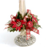 1 Mini poinsettias candle ring