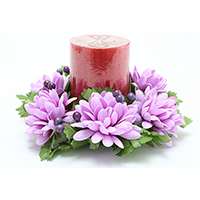 3 CHRYSANTHEMUM CANDLE RING