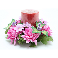 3 CHRYSANTHEMUM CANDLE RING