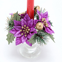 1 VELVET POINSETTIA CANDLE RING