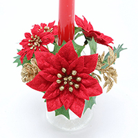 1 VELVET POINSETTIA CANDLE RING